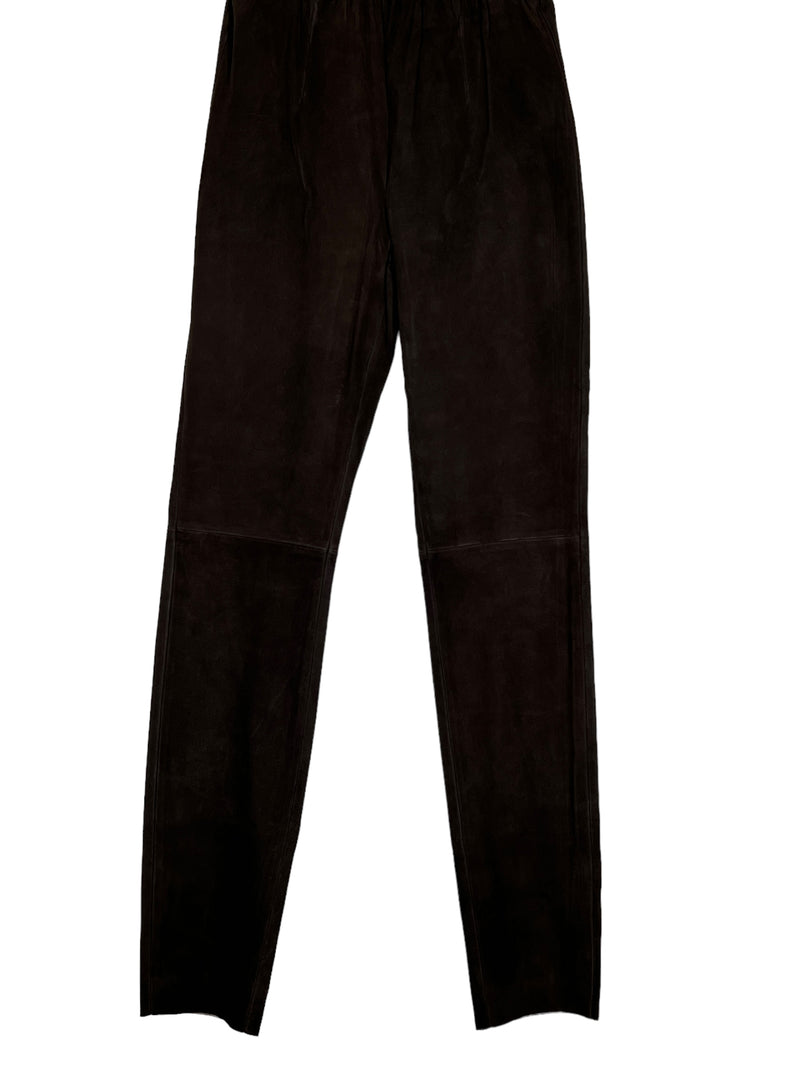 VERDURA WOMEN'S SUEDE STRETCH PANT - CHOCOLATE BROWN