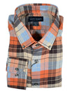 SCOTT BARBER LIGHTWEIGHT FLANNEL BOLD PLAID MEN’S SHIRT - AUBURN