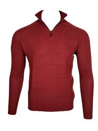 FLY3 REVERSIBLE 1/4 ZIP SWEATER - BORDEAUX