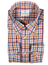 EMANUEL BERG OXFORD CASUAL MEN'S SHIRT - ORANGE CHECK