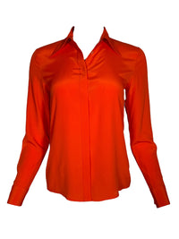 ANNA MARIA PALETTI SILK BLOUSE - SOLID ORANGE