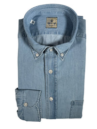 GIANGI NAPOLI MEN'S DENIM SHIRT - BLEACH BLUE