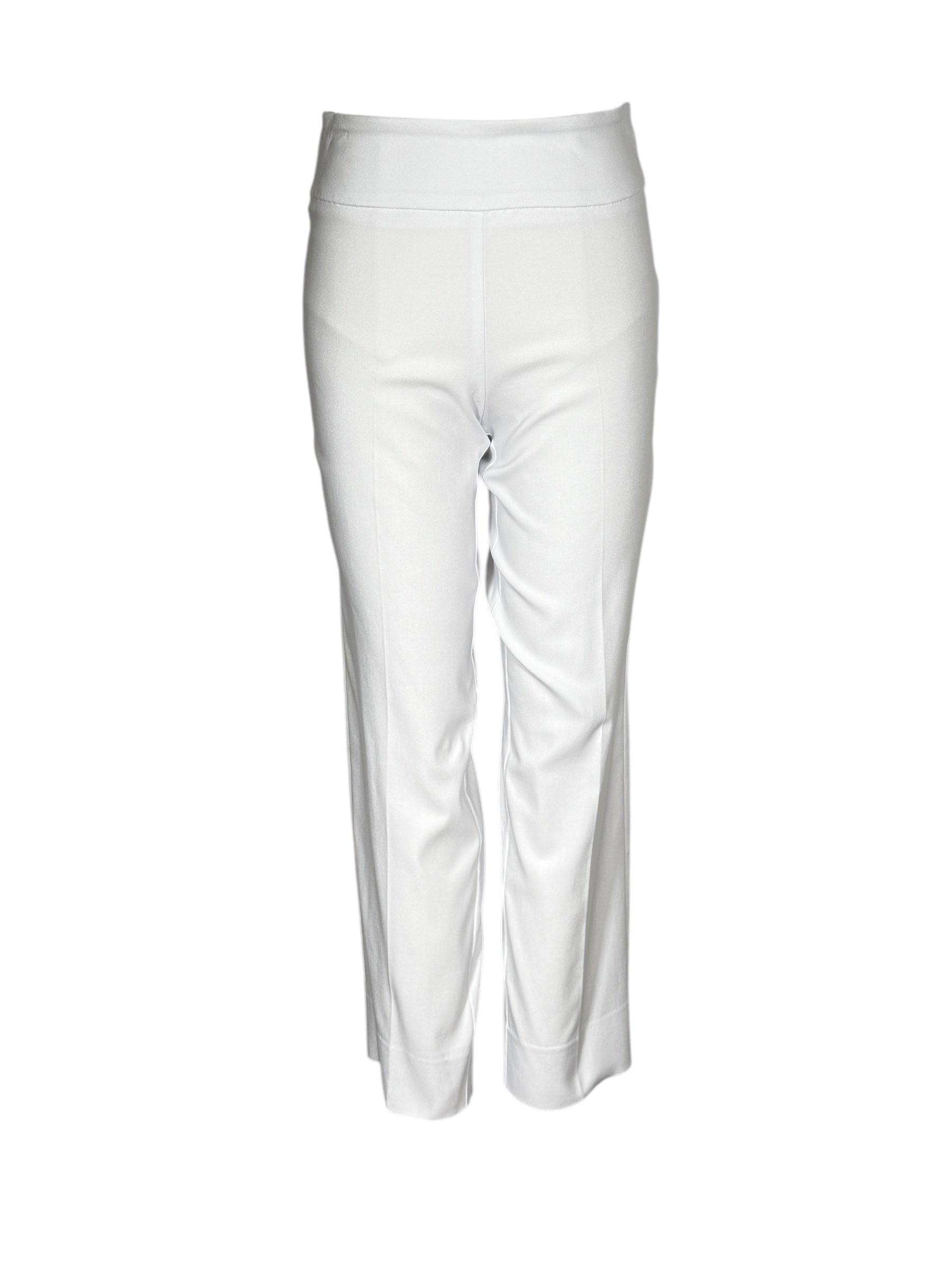 ESTELLE AND FINN BACK SLIT PULL ON PANT - WHITE PIQUE