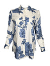 OUI FLORAL BLOUSE - BLUE & WHITE