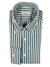 GUGLIELMINOTTI COTTON SHIRT - TEAL STRIPE
