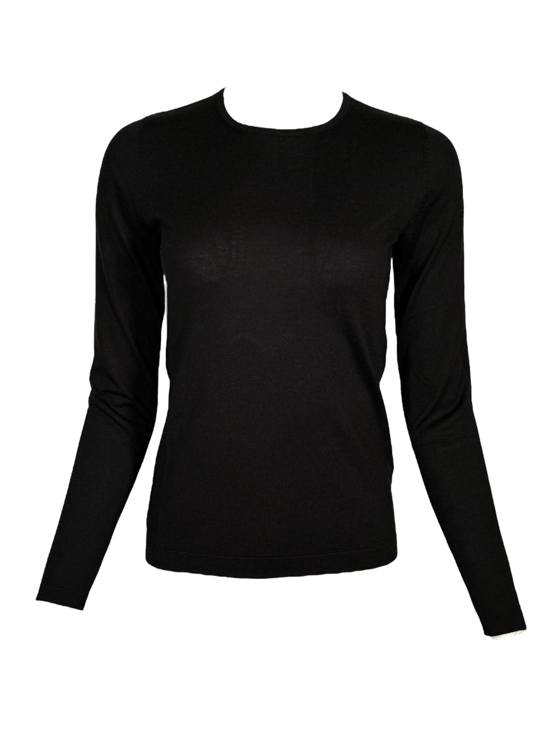 KINROSS LONG SLEEVE CREW SWEATER - BLACK
