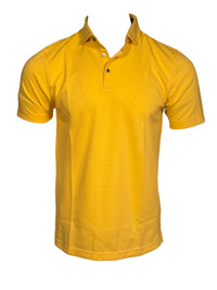 BUTTON DOWN MEN'S TECH PIQUE POLO - SOLID CORN YELLOW