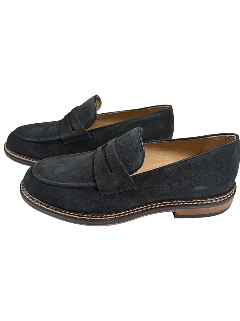 ELEVENTY MEN'S SUEDE PENNY LOAFER - BLACK