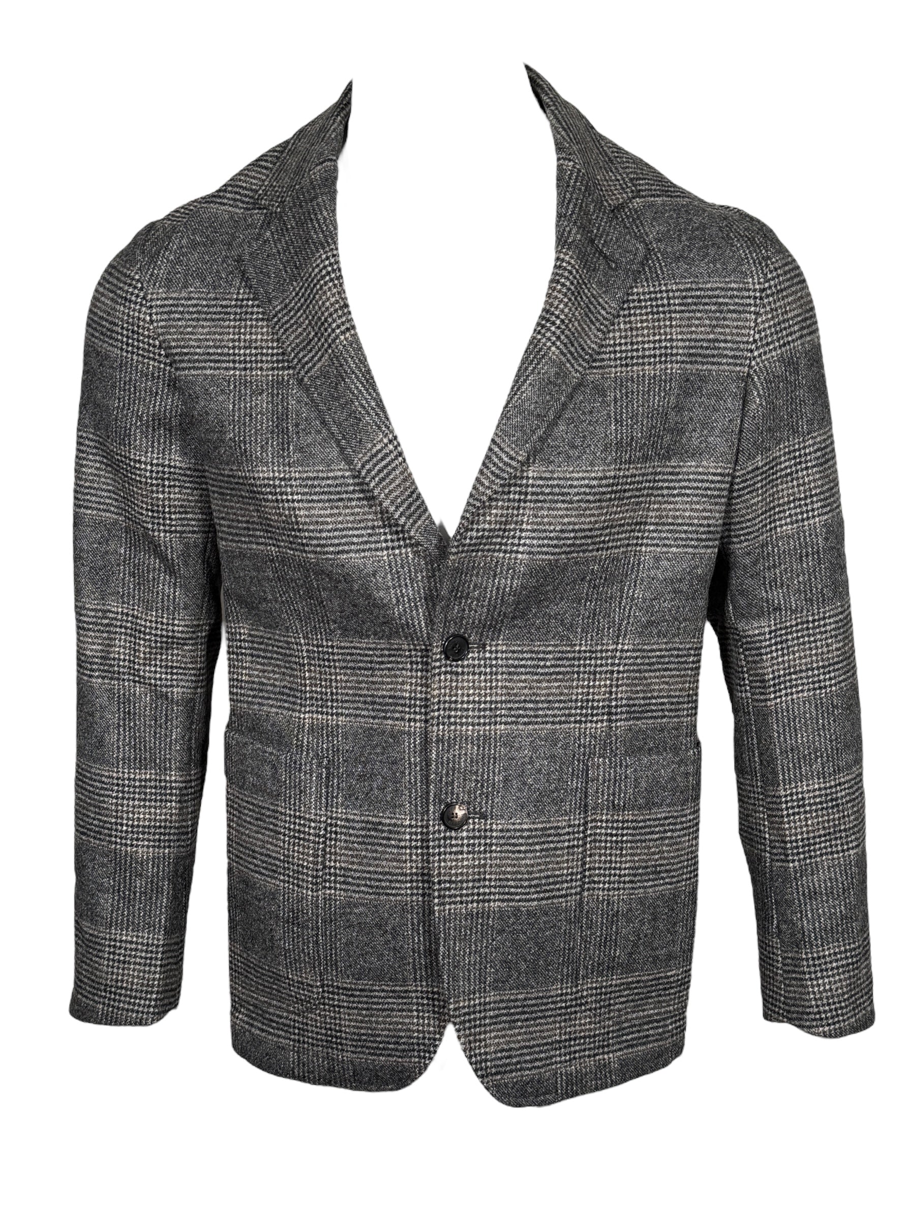 MANTO LORO PIANA WOOL SPORT COAT - CHARCOAL CHECK