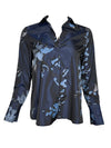 ROSSO 35 FLORAL TAFFETA SHIRT - NAVY
