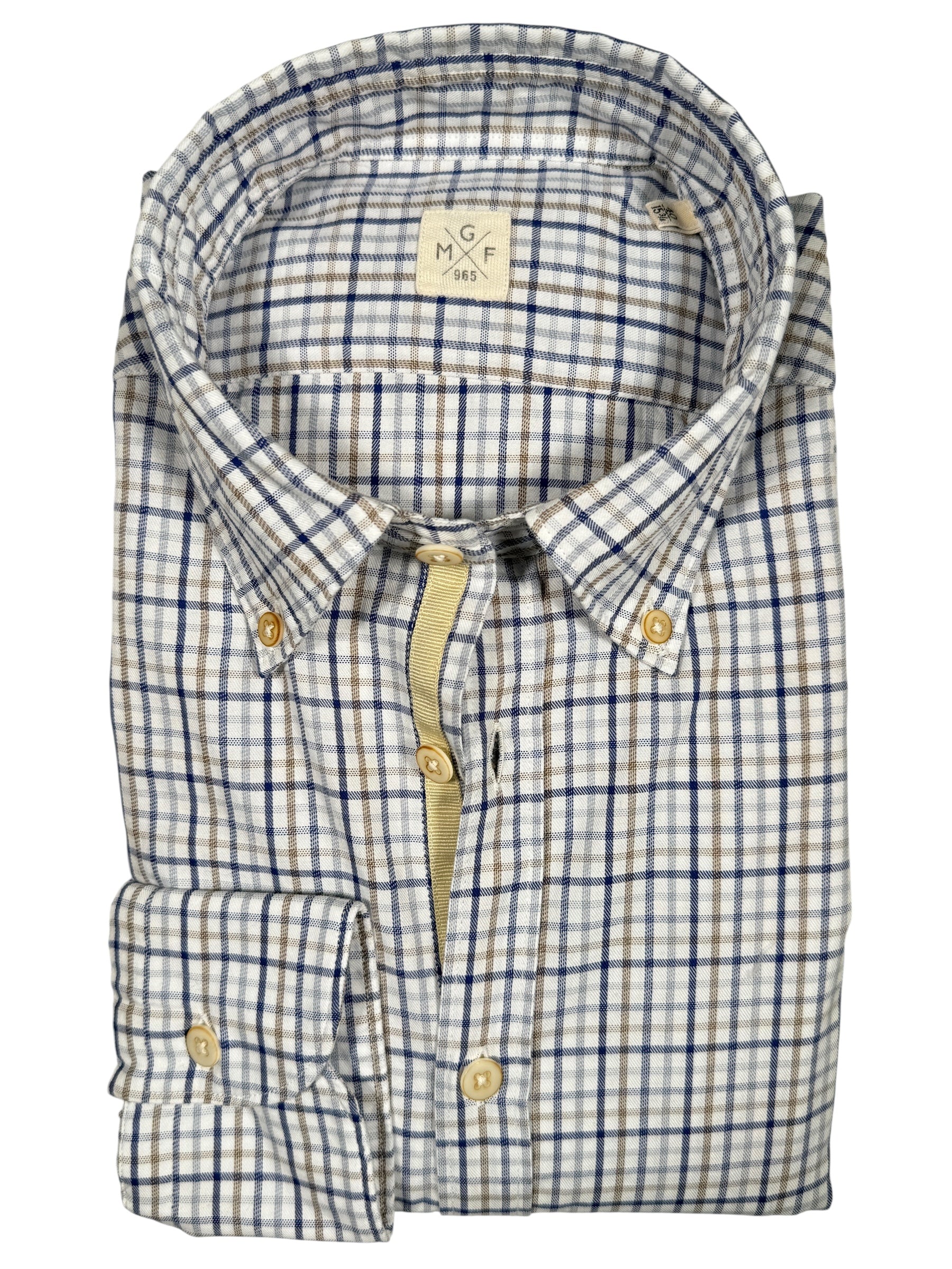 GMF 965 MEN'S SPORT SHIRT - GREY/NAVY CHECK