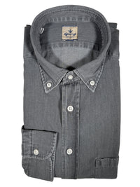 GIANGI NAPOLI MEN'S DENIM SHIRT - BLACK