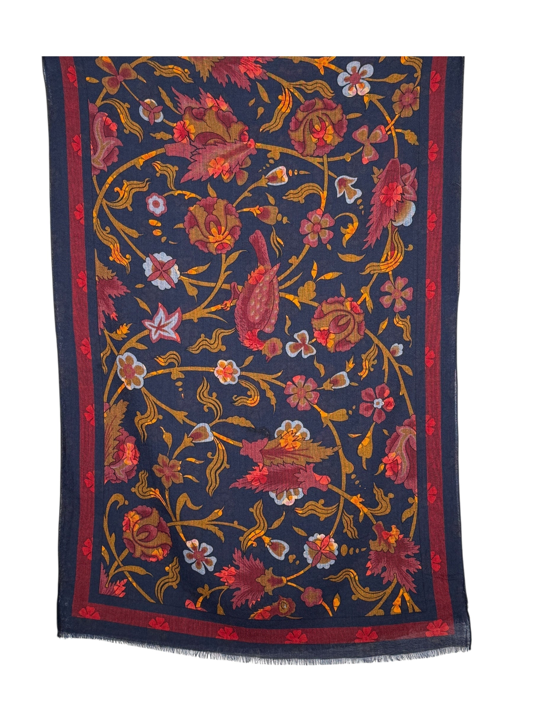CALABRESE 1924 DOUBLE FACE WOOL SCARF - NAVY MEADOW