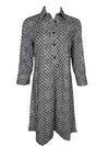 CAMICETTASNOB JACQUARD PRINT POLO DRESS - NAVY & WHITE
