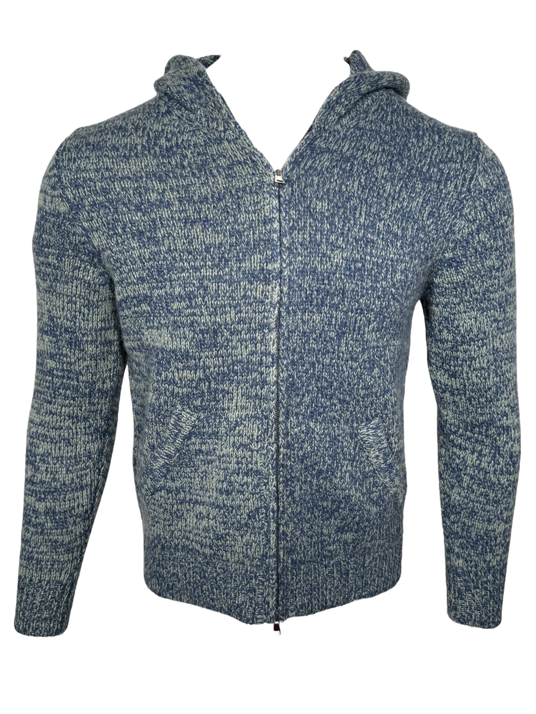 FLY3 FULL ZIP HOODED SWEATER - SALVIA/JEANS