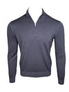 BUTTON DOWN VINTAGE 1/4 ZIP SWEATER - CHARCOAL
