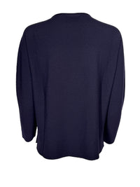 HUBERT GASSER MERINO ROUND NECK SWEATER - NAVY