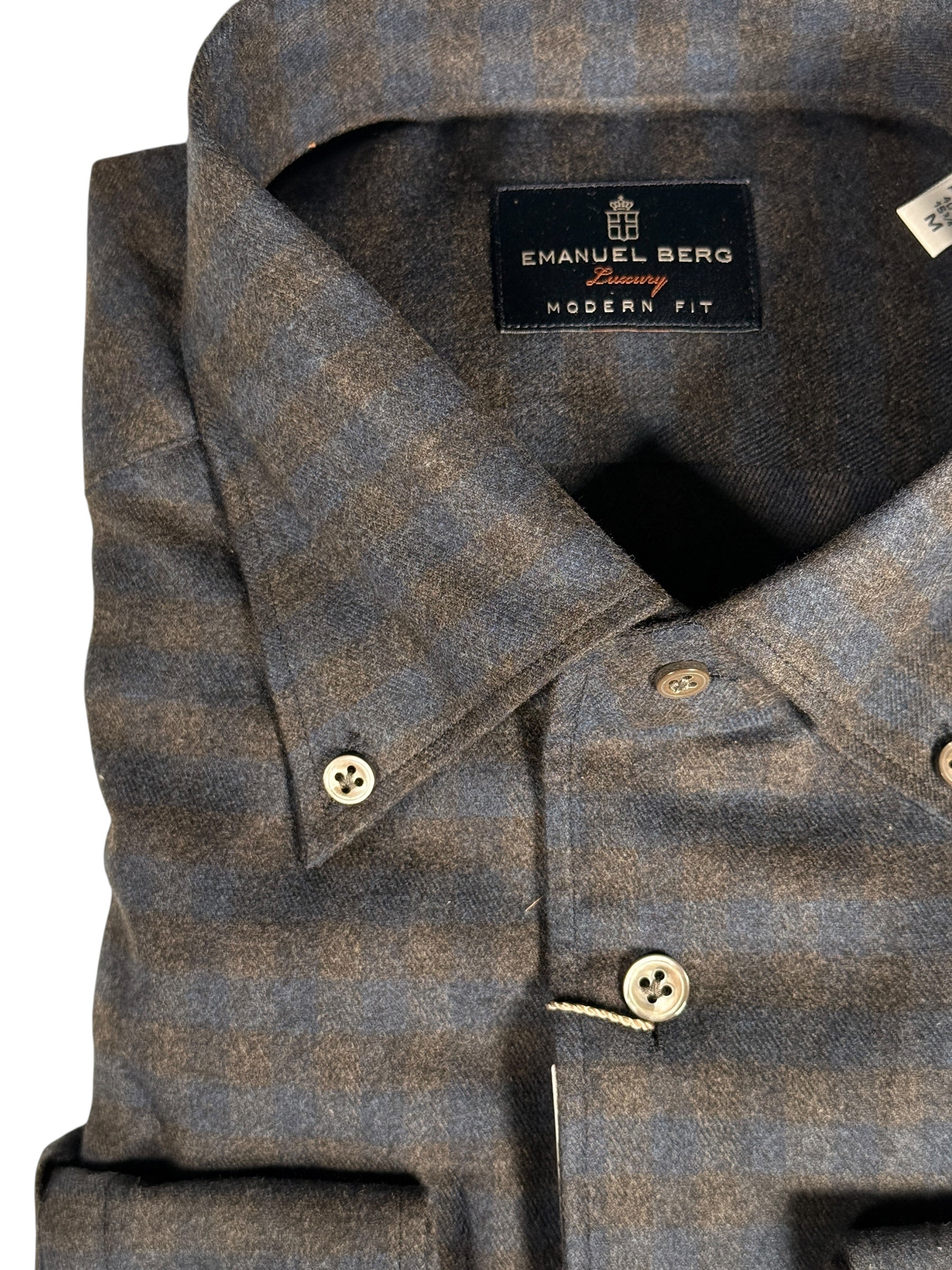 EMANUEL BERG TWILL MELANGE PREMIUM LUXURY MEN'S SHIRT - CHARCOAL