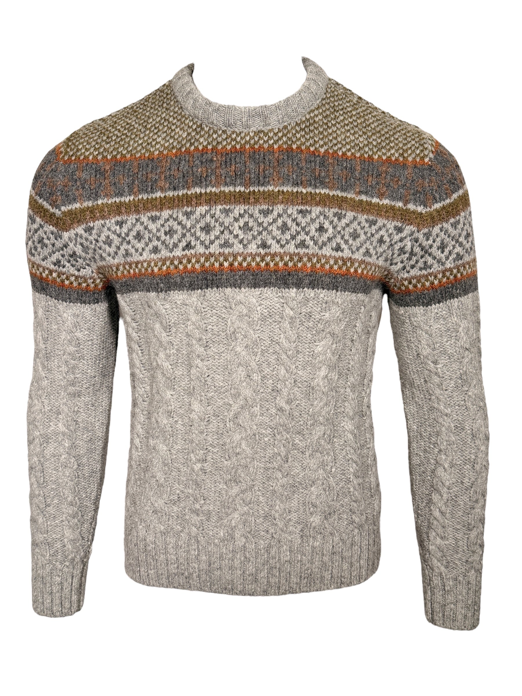 PERU UNLIMITED FAIRISLE CREW SWEATER - GREY