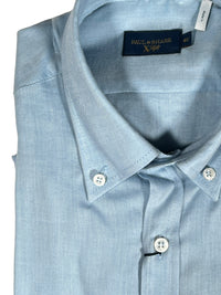 PAUL & SHARK MEN'S SHIRT - LIGHT BLUE HERRINGBONE