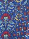 CALABRESE 1924 DOUBLE SIDED WOOL SCARF - BLUE FLORAL ACANTHUS