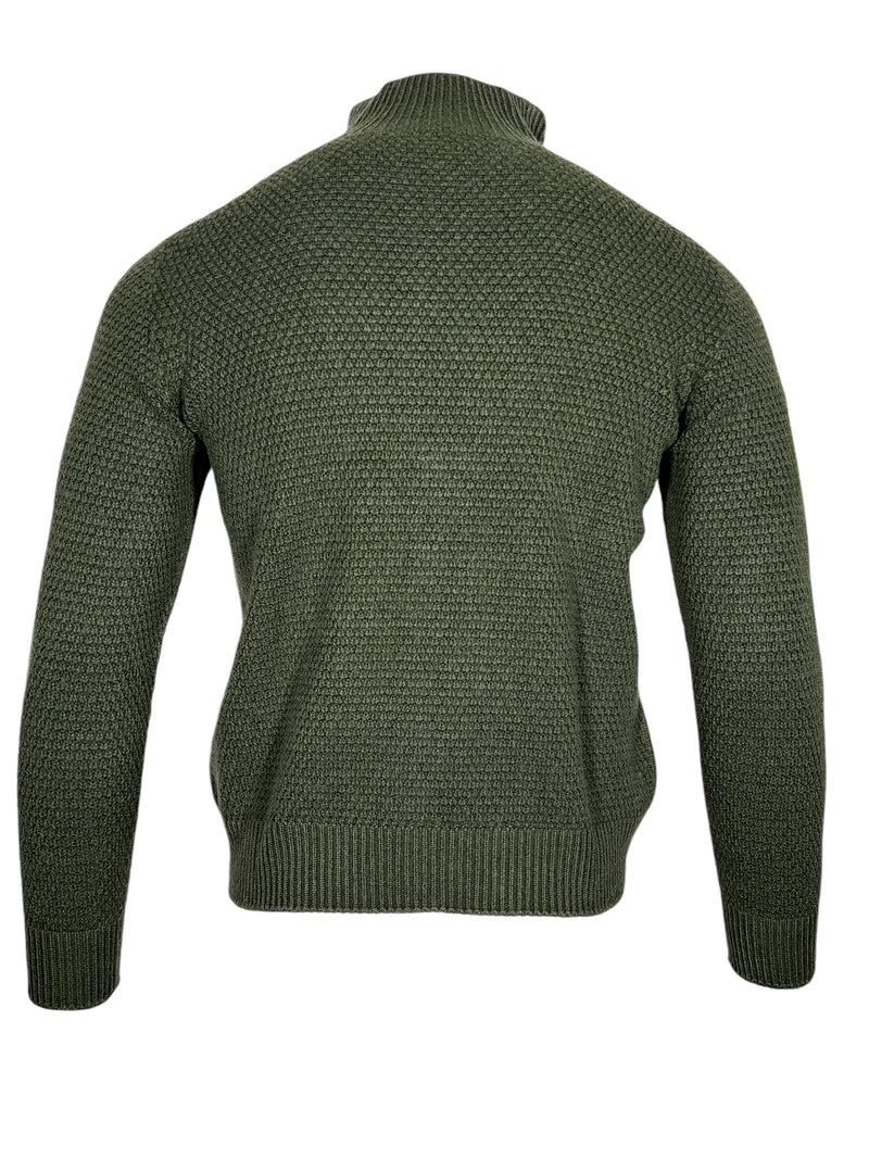 FLY3 REVERSIBLE FULL ZIP SWEATER - MILITAIRE