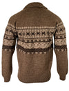 HARLEY OF SCOTLAND SHETLAND FAIRISLE SHAWL SWEATER - MOORIT