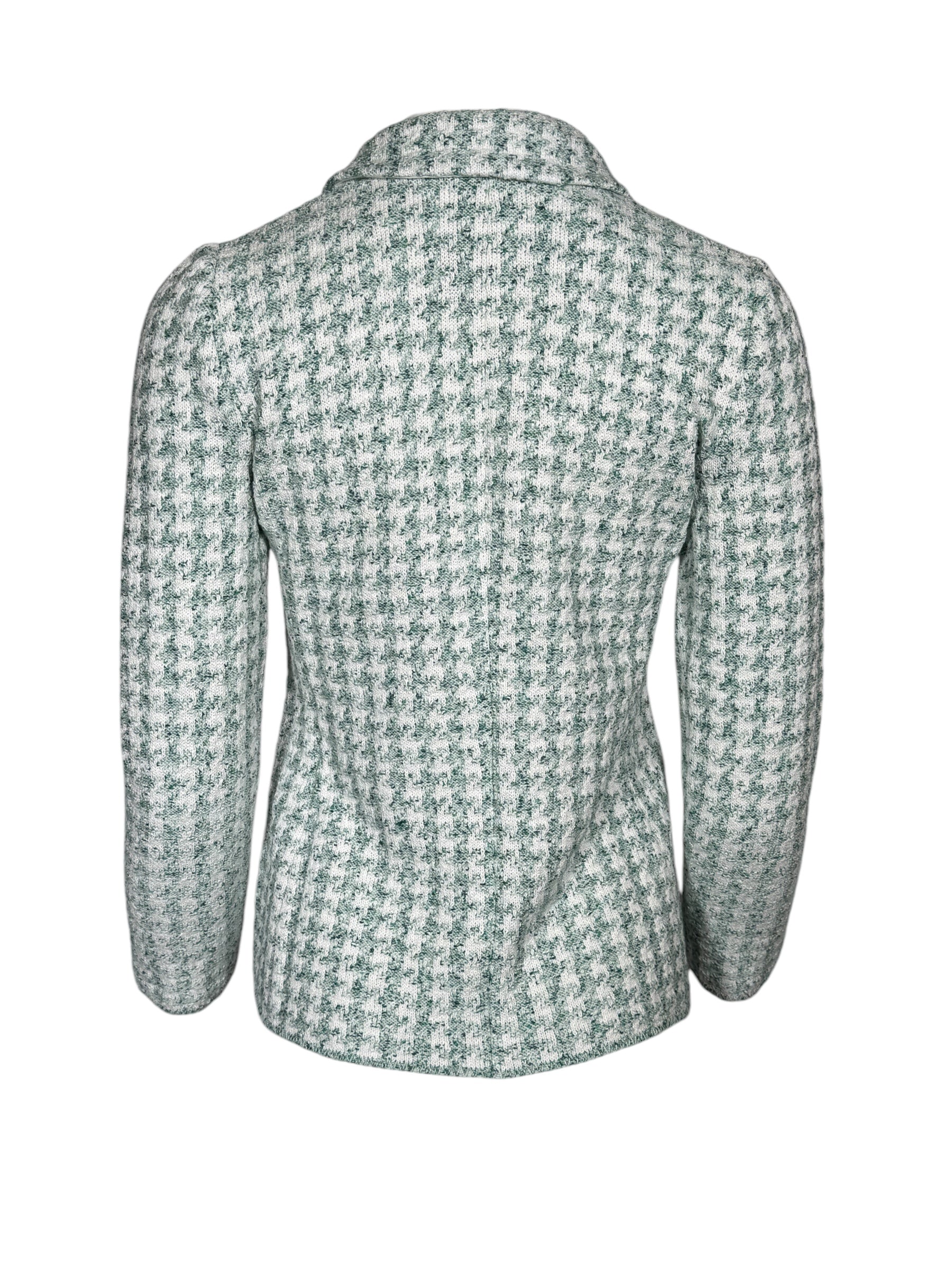 AMINA RUBINACCI HOUNDSTOOTH CHECK JACKET - SPRING GREEN