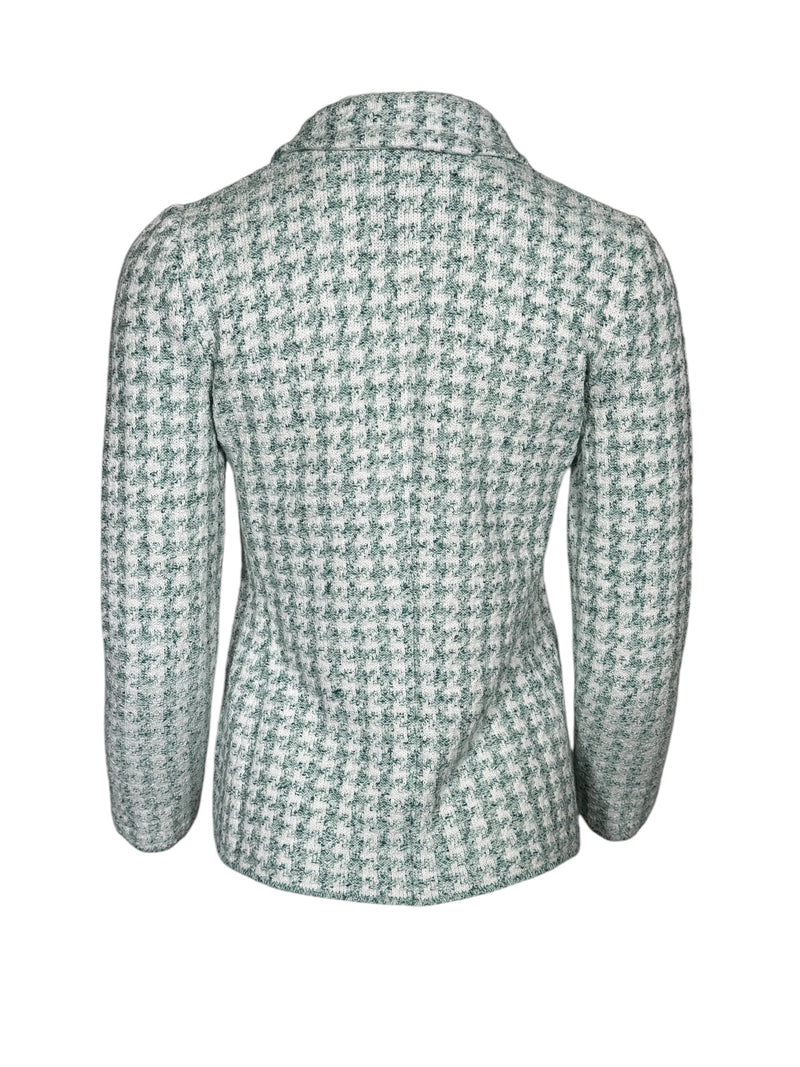 AMINA RUBINACCI HOUNDSTOOTH CHECK JACKET - SPRING GREEN