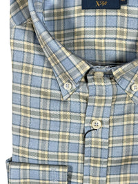 PAUL & SHARK MEN'S SHIRT - LIGHT BLUE/GREY/SAGE CHECK