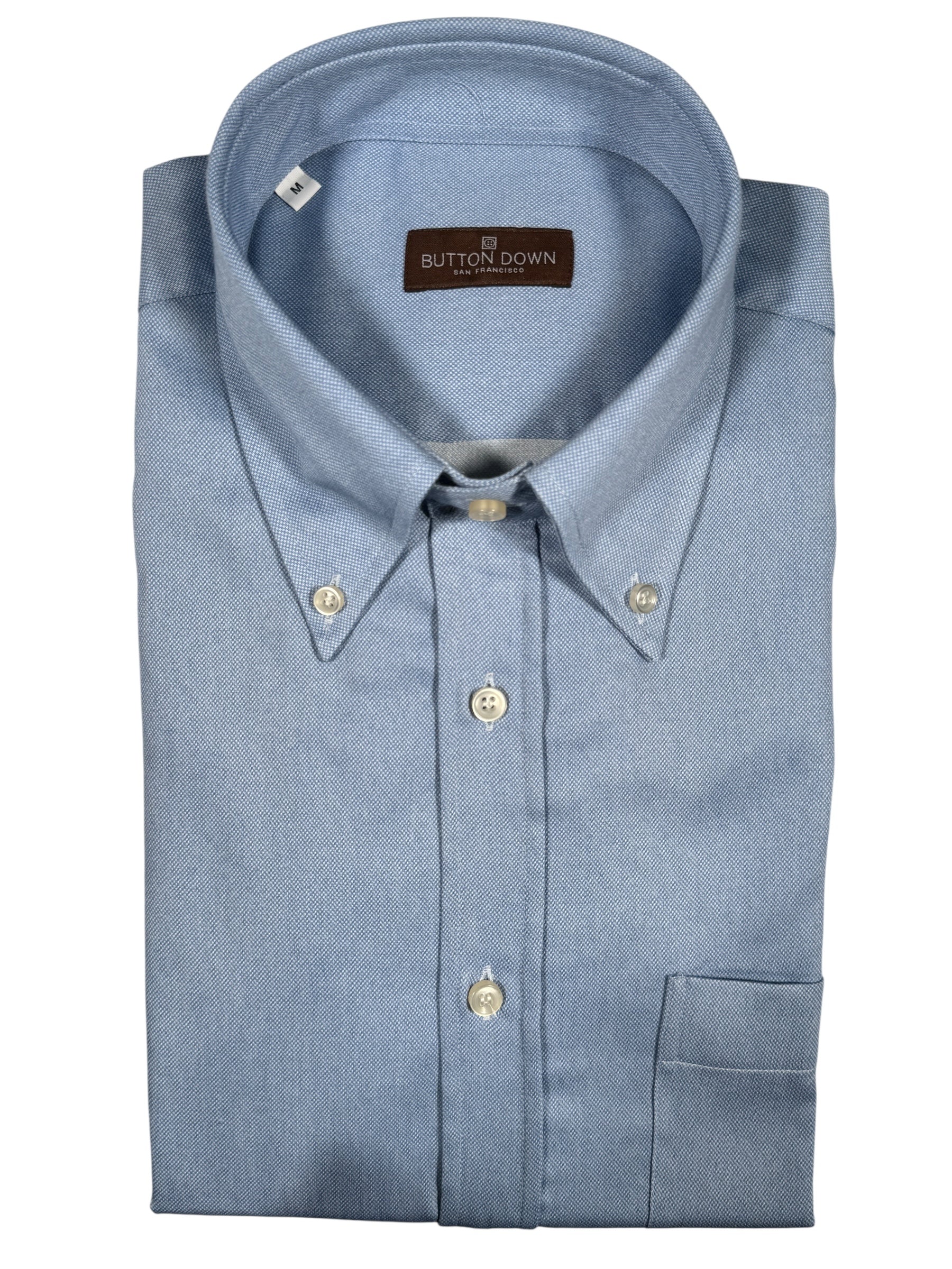 BUTTON DOWN SPORT SHIRT - BRUSHED SOLID BLUE