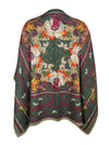 FRANCO FERRARI JUNGLE WOOL CAPE - GREEN