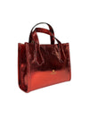 CUOIERIA FIORENTINA DORA SMALL TOTE - METALLIC CHERRY