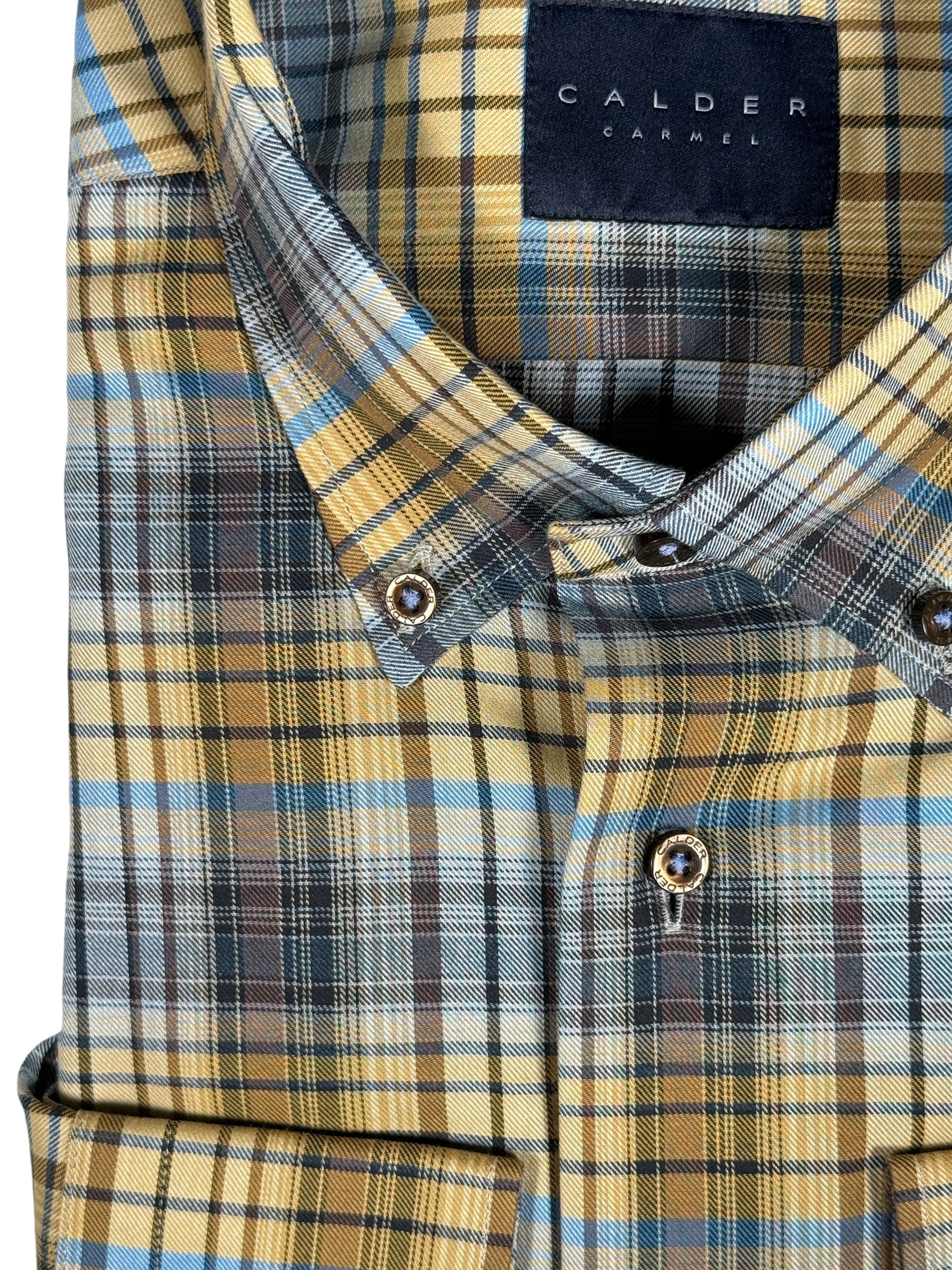 CALDER CARMEL MEN'S SHIRT - AMBER TWILL PLAID