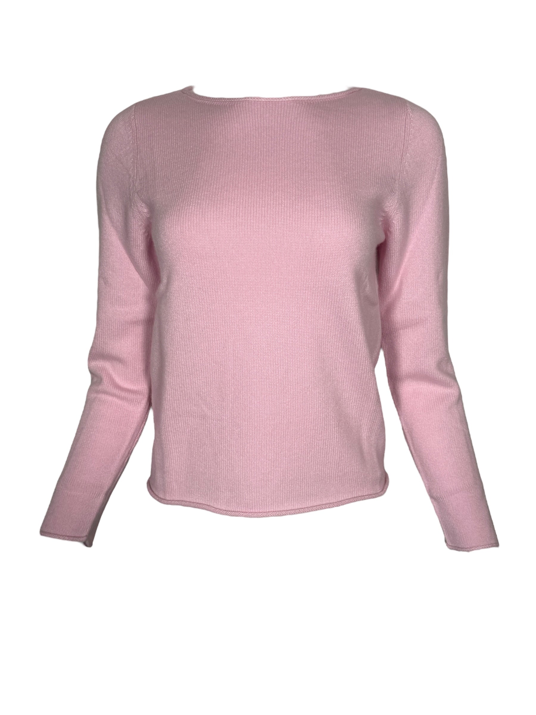 REPEAT CASHMERE ROLL NECK SWEATER - ROSE