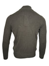 BUTTON DOWN 4-BUTTON TIPPED SWEATER - OLIVE