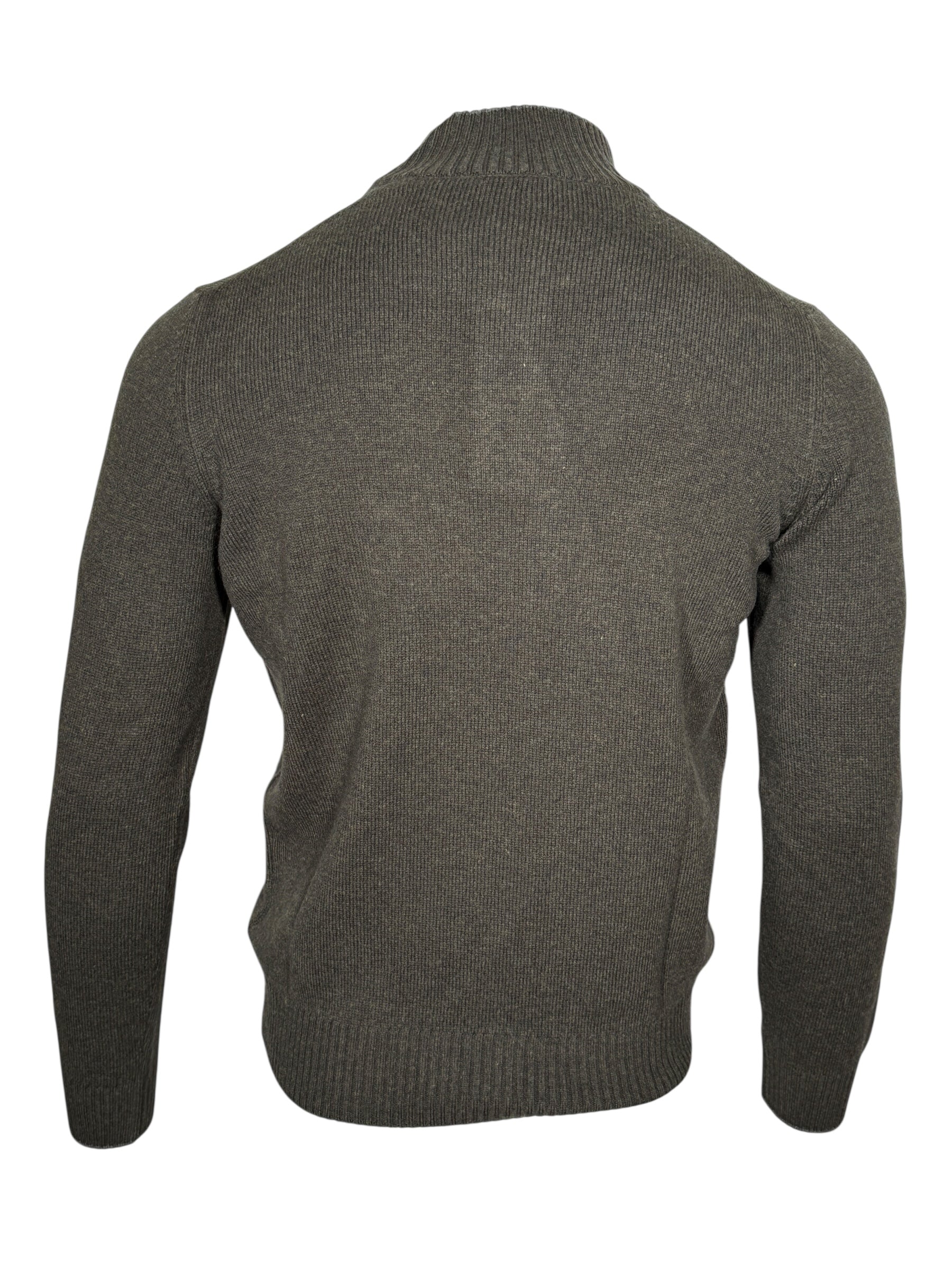 BUTTON DOWN 4-BUTTON TIPPED SWEATER - OLIVE