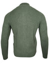 BUTTON DOWN WOOL/CASHMERE FULL ZIP SWEATER - GREEN