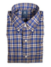FINAMORE 1925 SHIRT - BLUE/GREY CHECK
