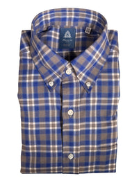 FINAMORE 1925 SHIRT - BLUE/GREY CHECK