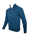 ALAN PAINE HANBURY CASHMERE 1/4 ZIP SWEATER - BOTTLE BLUE
