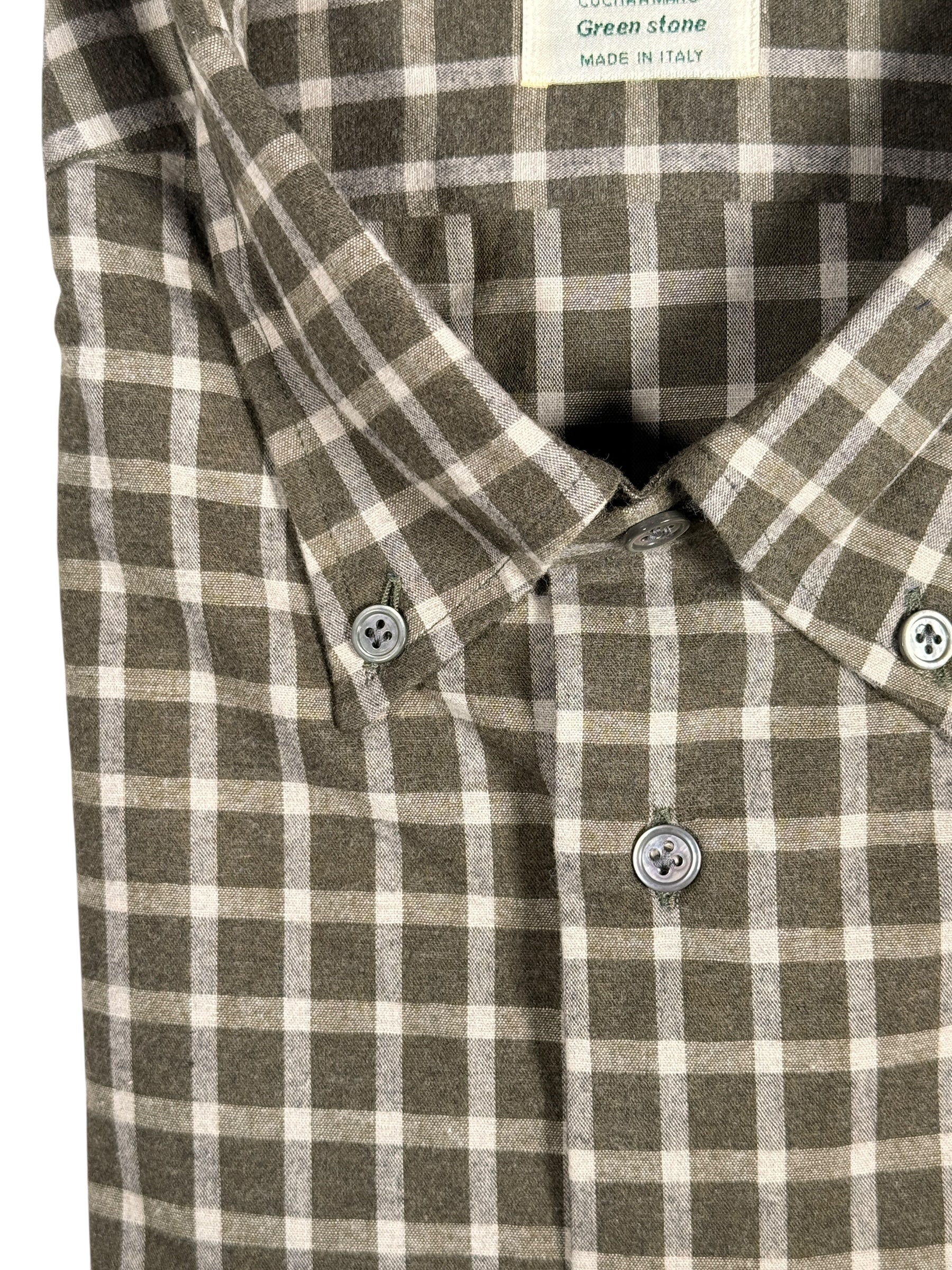 MAZZARELLI SPORT SHIRT - OLIVE CHECK
