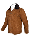 ZEROSETTANTA STUDIO MEN'S STITCHED SUEDE JACKET - BROWN