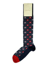 EDWARD ARMAH MEN'S SOCK - NAVY/RED FLORAL NEAT