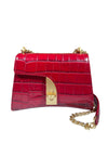 ARCADIA ARCO MINI CROSSBODY HANDBAG - ROSSO PERSIA CROCCO