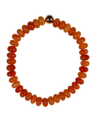 SPIVEY MANBEADS MEN'S STONE BEAD BRACELETS - TANGERINE JADE & ROSE GOLD