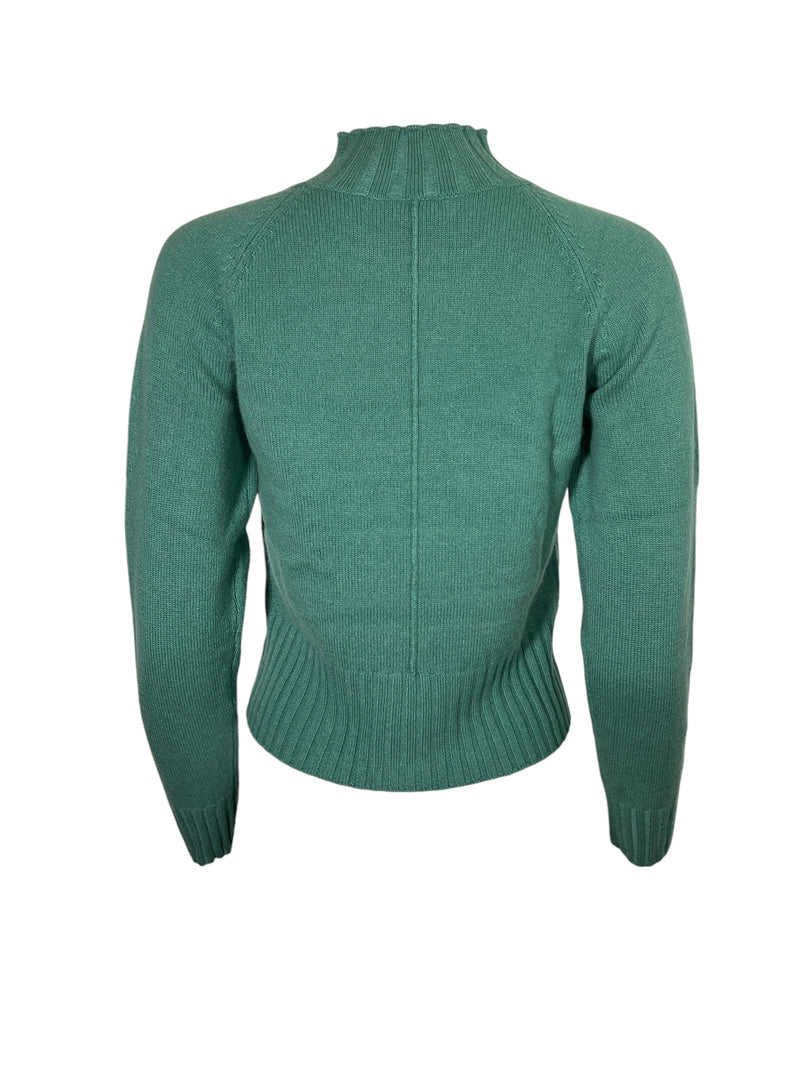 REPEAT CASHMERE RAGLAN MOCK SWEATER - JADE