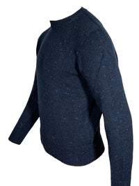 INIS MEAIN DONEGAL WOOL/CASHMERE CREW NECK SWEATER - PRUSSIA