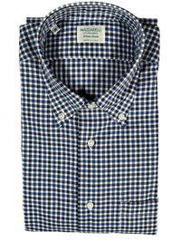 MAZZARELLI CHECK SPORT SHIRT - BLUE/DARK BLUE