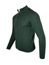 PERU UNLIMITED 4 BUTTON MOCK NECK SWEATER - HUNTER GREEN HEATHER